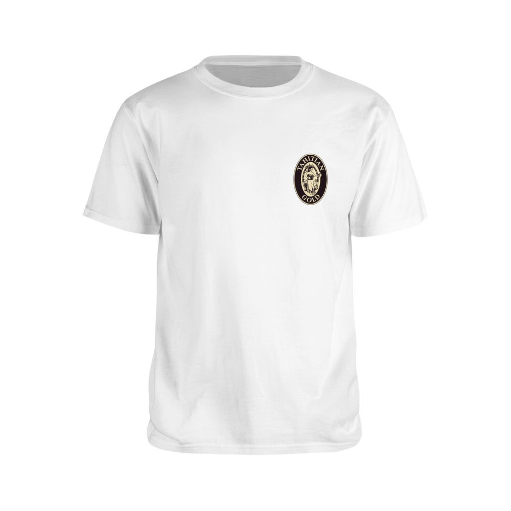 Tahitian Gold Logo Tee - White, Short Sleeve